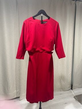 New York & Company Bold Red Midi Sheath Dress